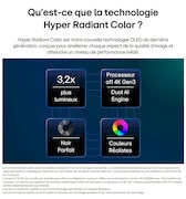 La LG OLED evo AI C6 est dotée de la technologie Hyper Radiant Color Tech, offrant un noir parfait, une couleur parfaite, un écran 3,2 fois plus lumineux et un processeur alpha 11 AI 4K Gen3 avec moteur Dual AI.